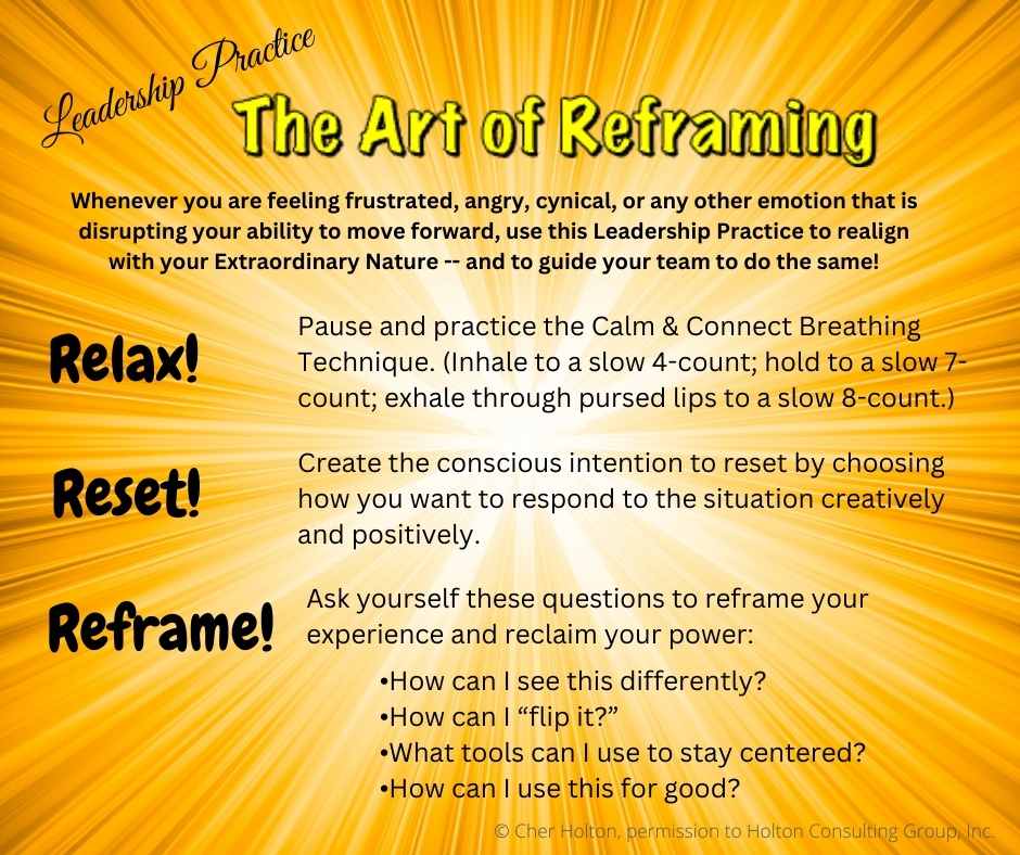 Reframing: A Key Skill for Extraordinary Leaders - The Holton Consulting Group, Inc.